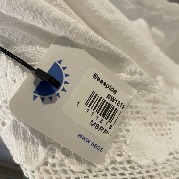 NWT Seaspice Dulce' Long Sleeve Mini Cotton Cover Up Dress Small - Picture 9 of 11